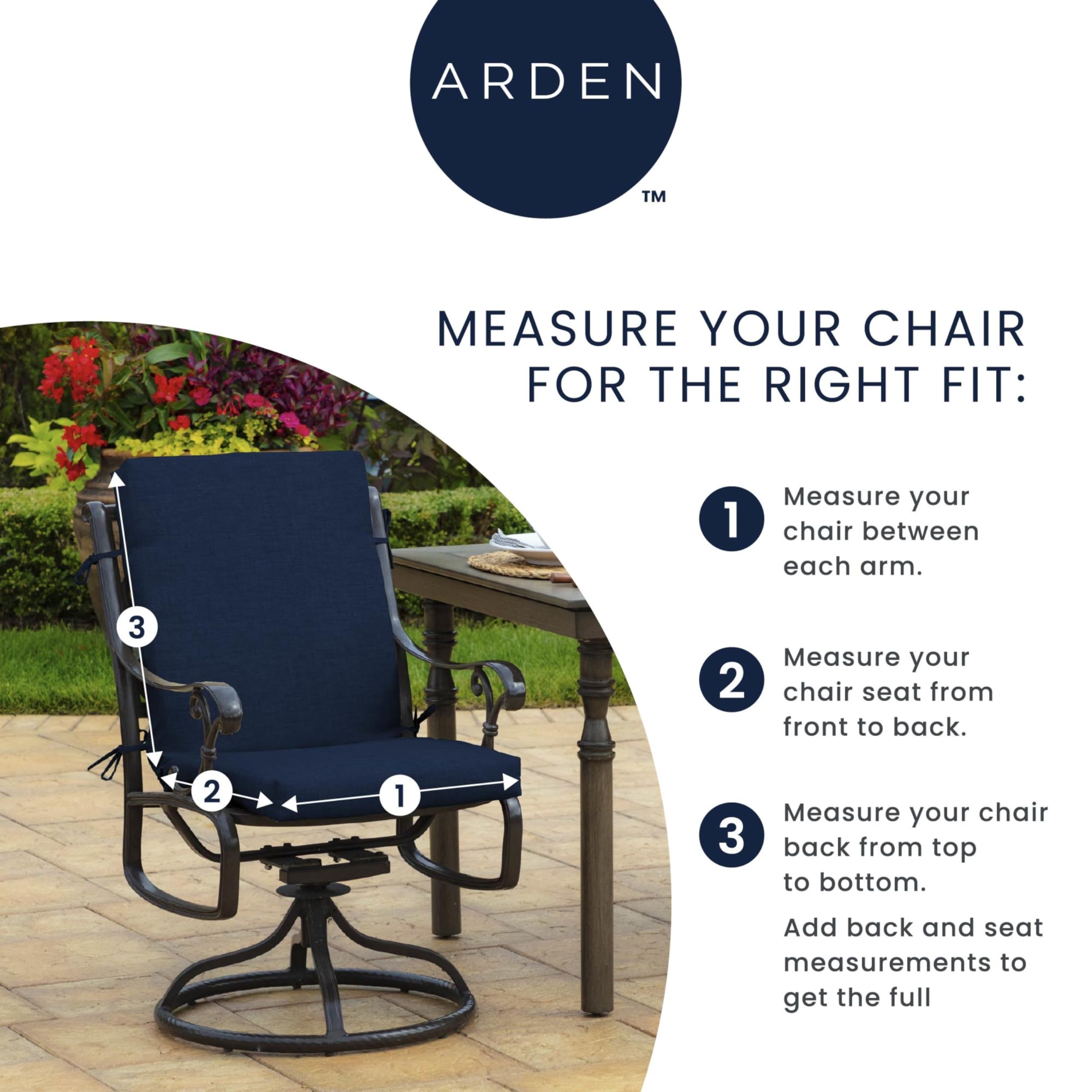 Arden Selections Outdoor Midback Chair Cushion Ruby Red on a patio chair