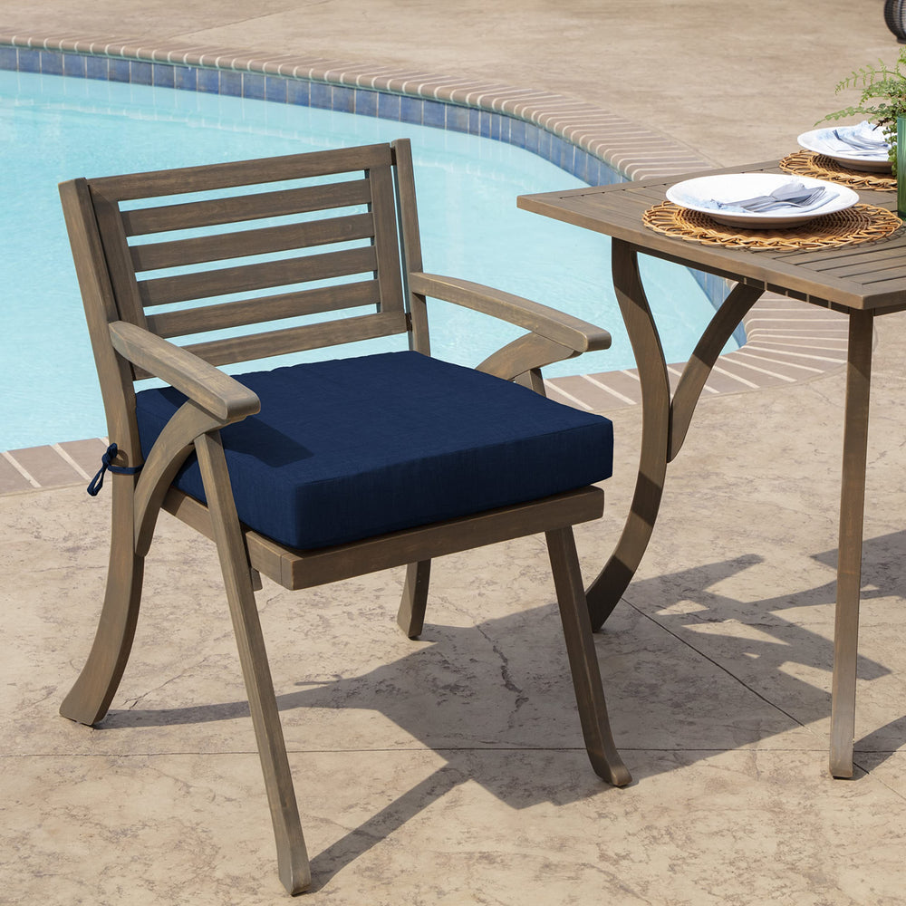 Arden Selections Outdoor Seat Pad Cushion 21x21 Sapphire Blue side view