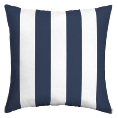 Arden Selections Outdoor Toss Pillow 16x16 Sapphire Blue Cabana Stripe front view