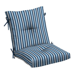 Arden Selections Outdoor Tufted Dining Chair Cushion front view in Striped for the Heart