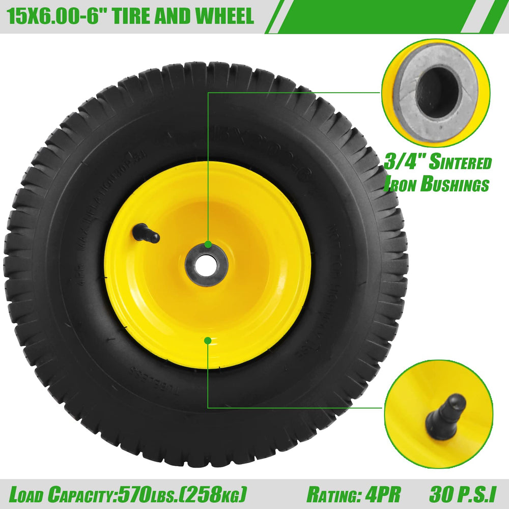 Aremae 15x6.00-6 Tubeless Lawn Mower Tire packaging