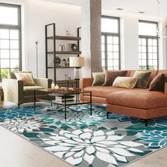 Arenarug Outdoor Rug 5' x 8' close-up of floral design