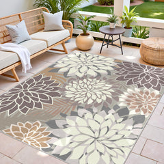 Arenarug Outdoor Rug 5x8 close-up of floral design