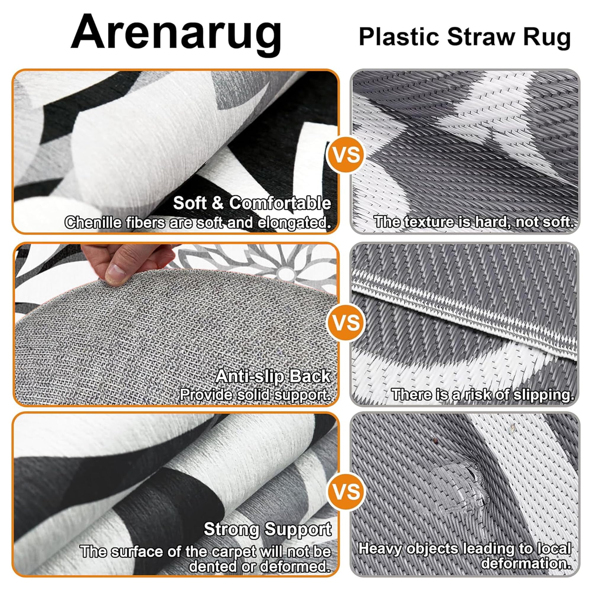 Arenarug Outdoor Rug 6' Round on patio