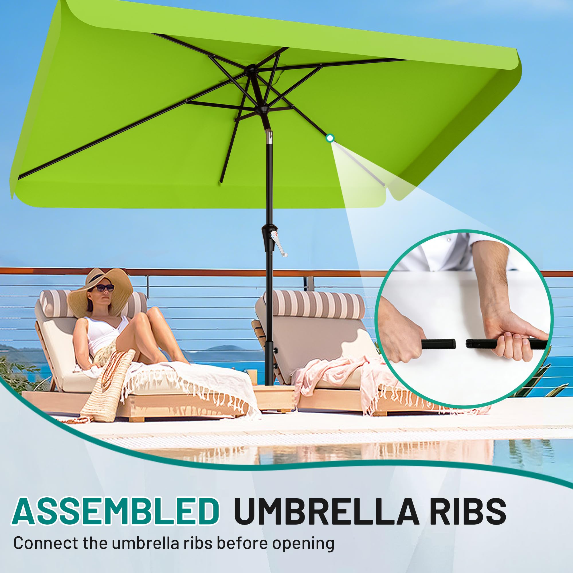 AreShark 6.5 x 10 FT Umbrella packaging view
