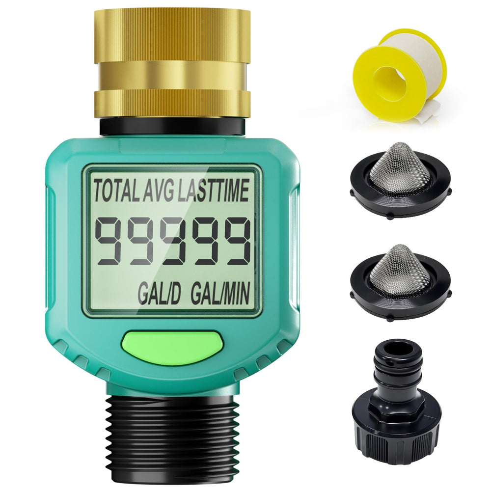 ARFSKY Water Flow Meter front view with LCD display