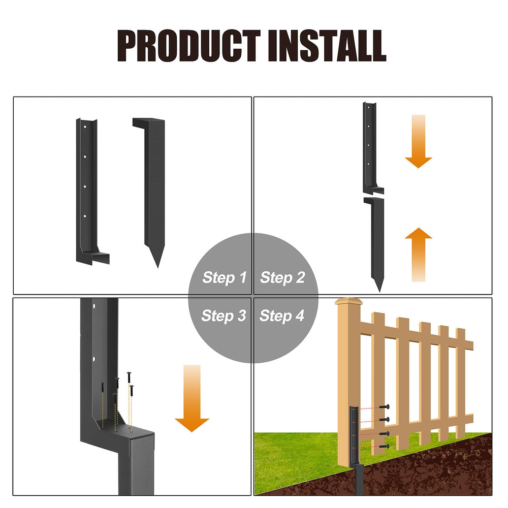 ArlinaL Fence Post Repair Kit beside a wooden fence post