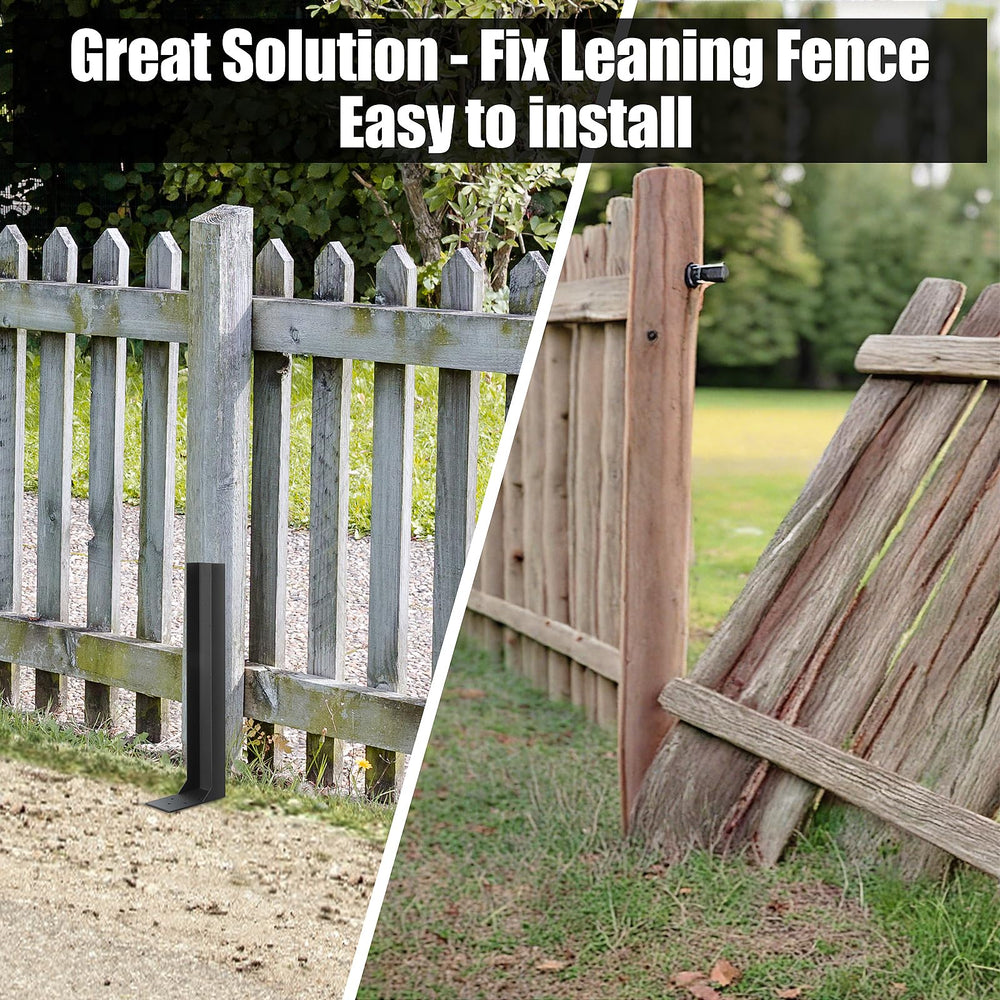 ArlinaL Fence Post Repair Kit black steel anchor spike side view