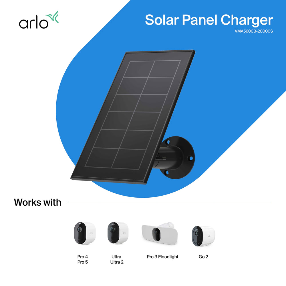 Arlo Solar Panel Charger in use with an Arlo camera outdoors