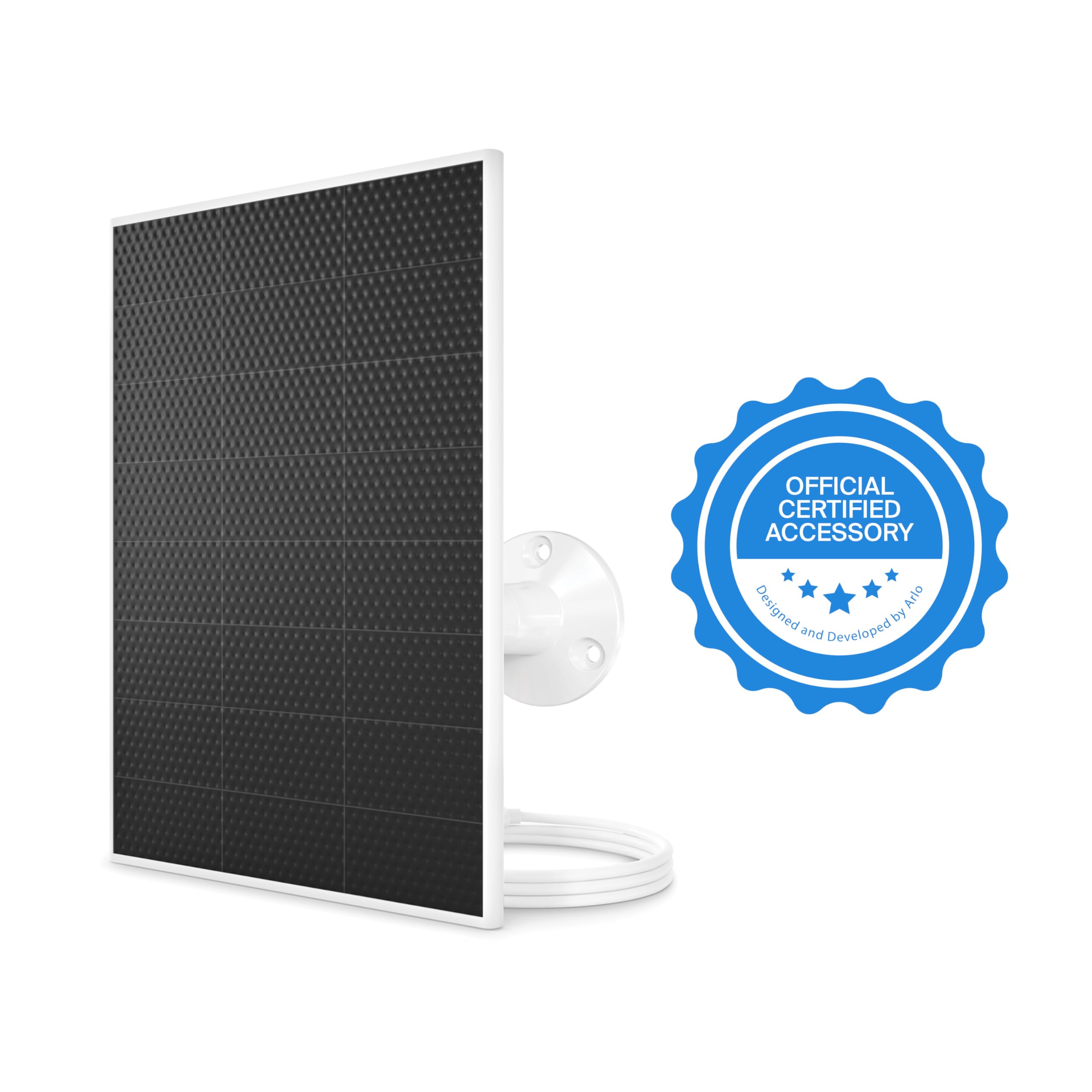 Arlo Solar Panel Charger installed on a wall with adjustable mount