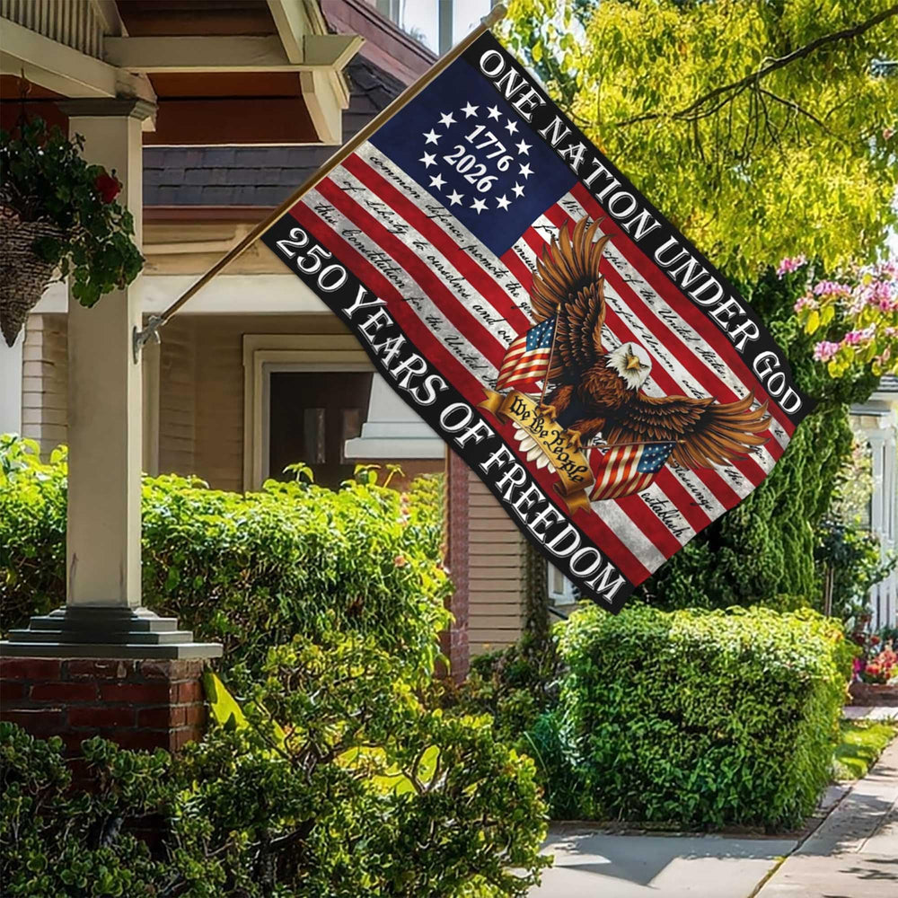 Aroxtms 250th Anniversary American Flag attached to a flagpole