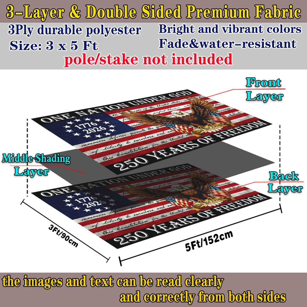 Aroxtms 250th Anniversary American Flag waving in the wind