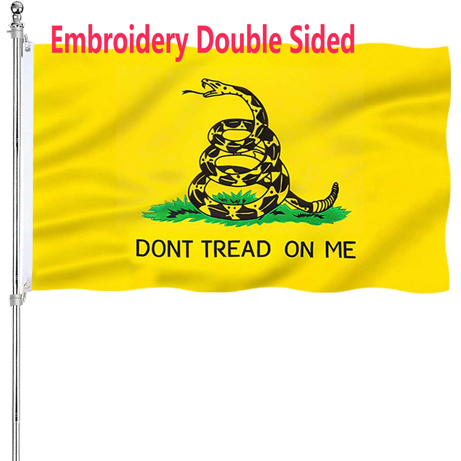 ARSOF 3x5ft embroidered Dont Tread On Me flag front view