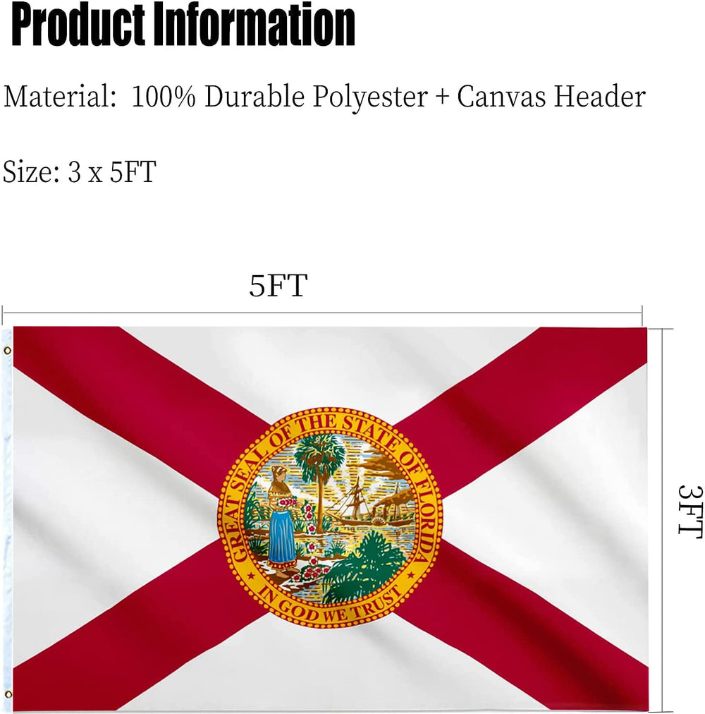 ARSOF Florida State Flag 3x5 ft with bright colours and details