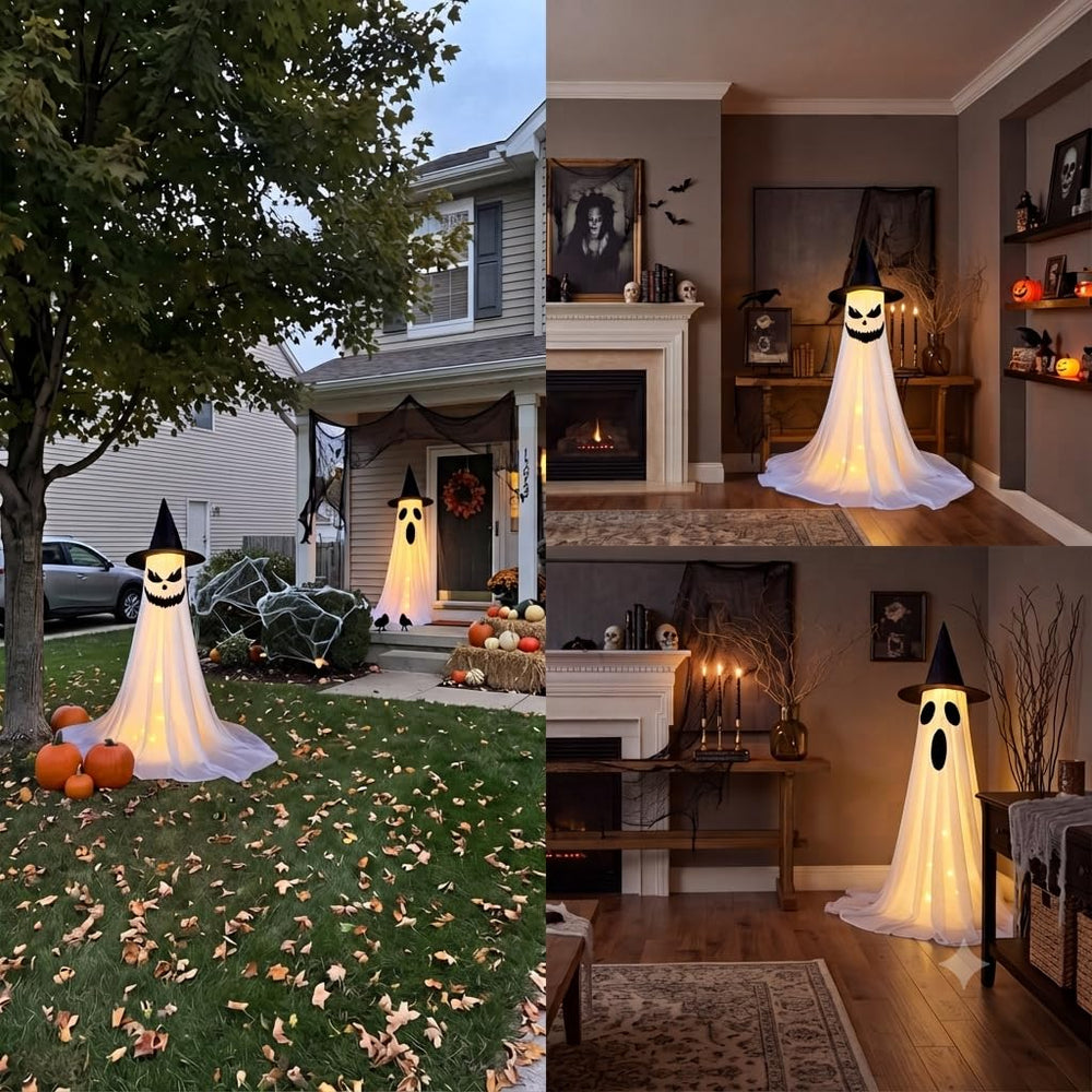 ArtCyber Halloween ghost decoration displayed on a porch