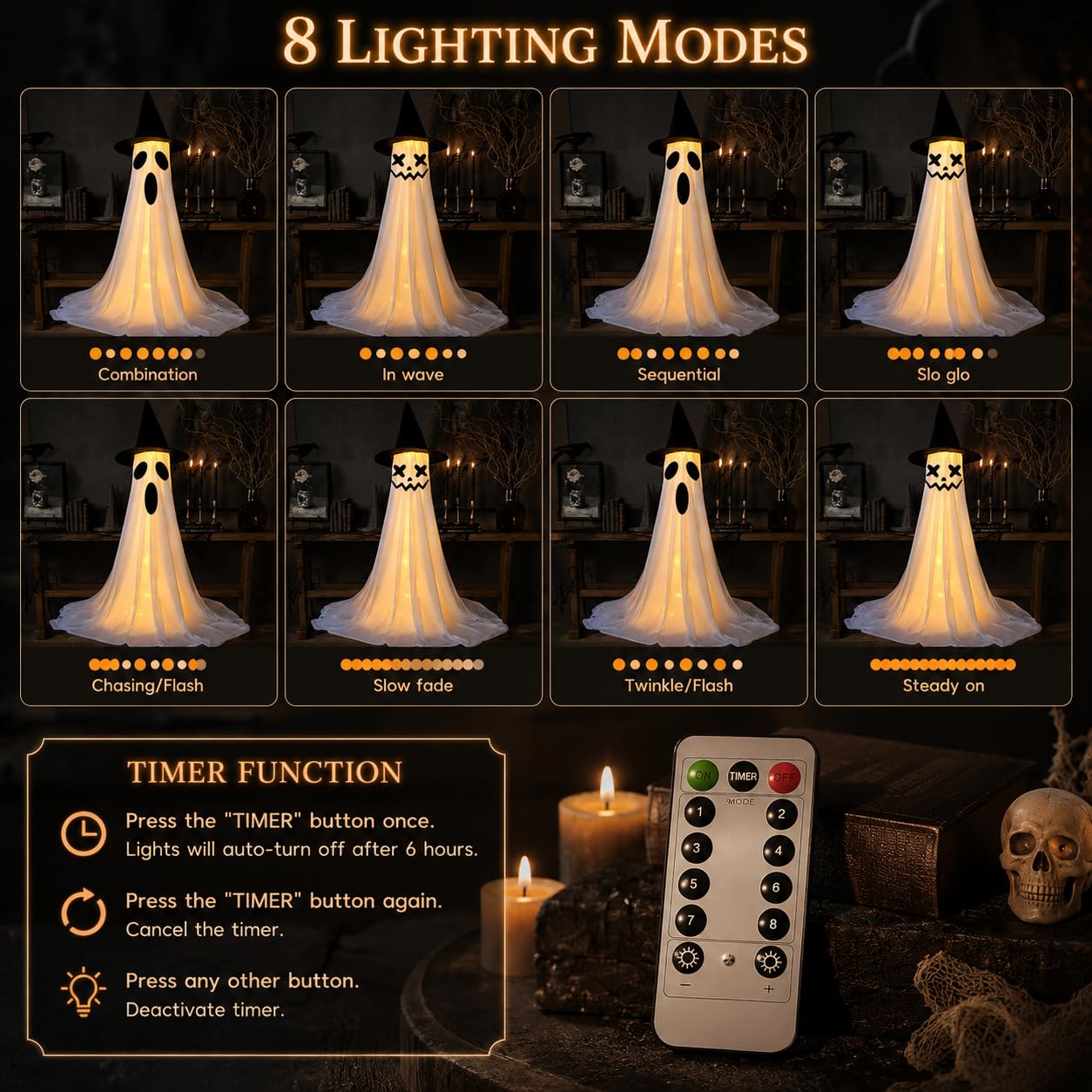 ArtCyber Halloween ghost decoration with adjustable height feature