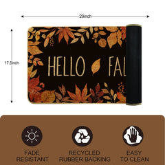 ARTDMT Hello Fall Doormat placed at an entryway during autumn