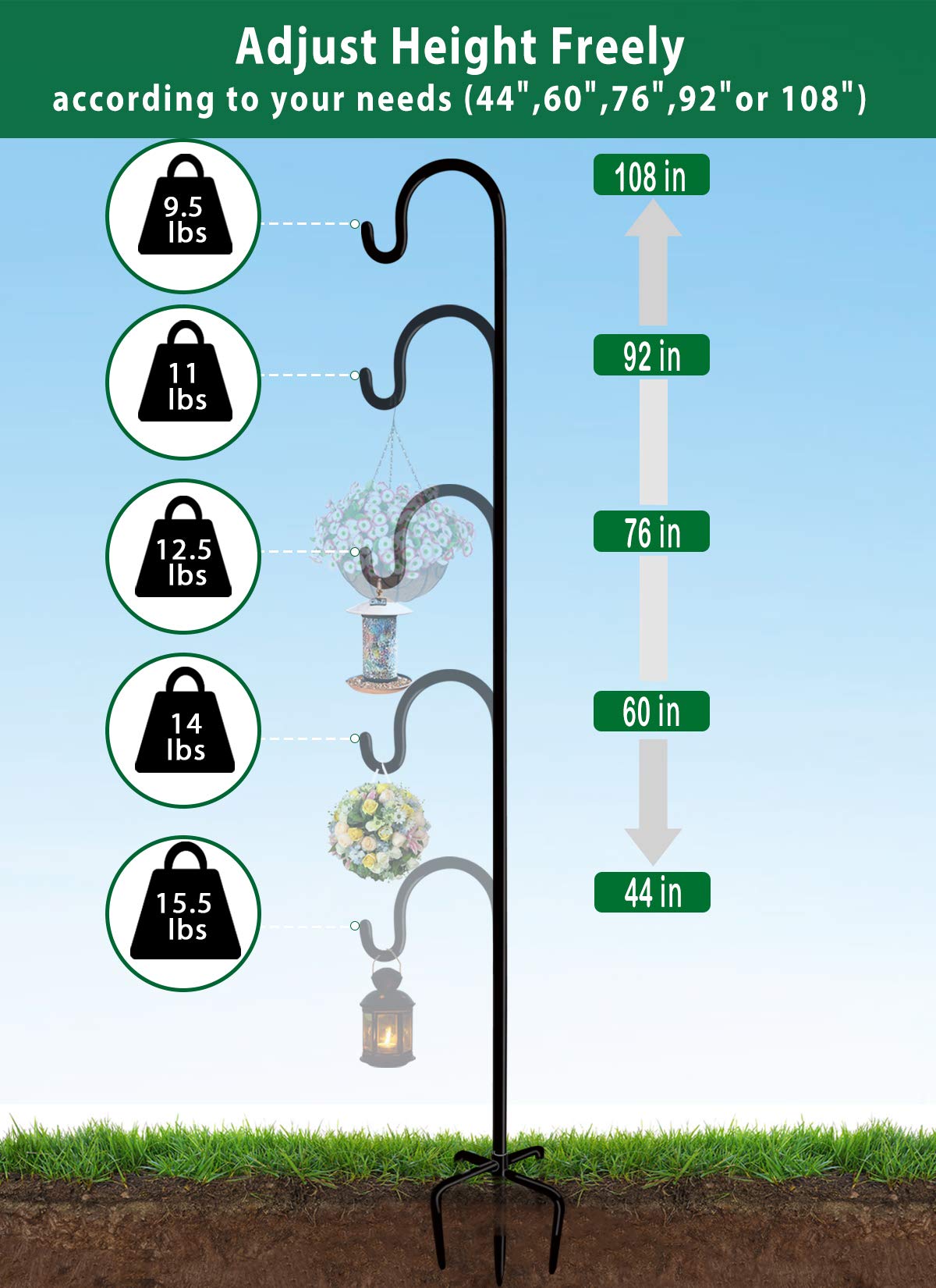 Artibear shepherd hook adjustable height display