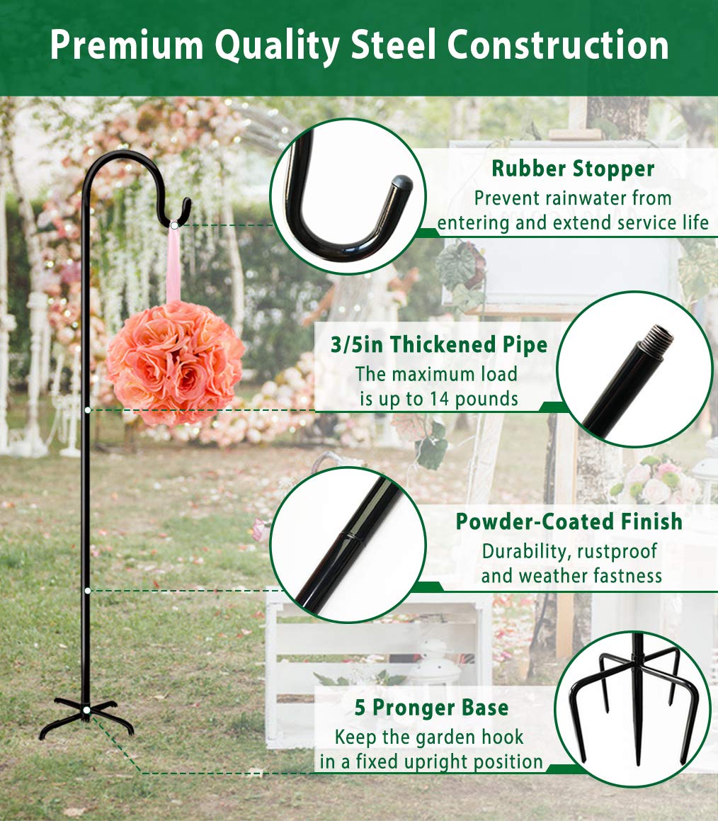Artibear Shepherd Hook Stand assembled with bird feeder
