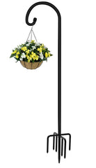 Artigarden 108 inch Outdoor Shepherd Hook front view with matte black finish