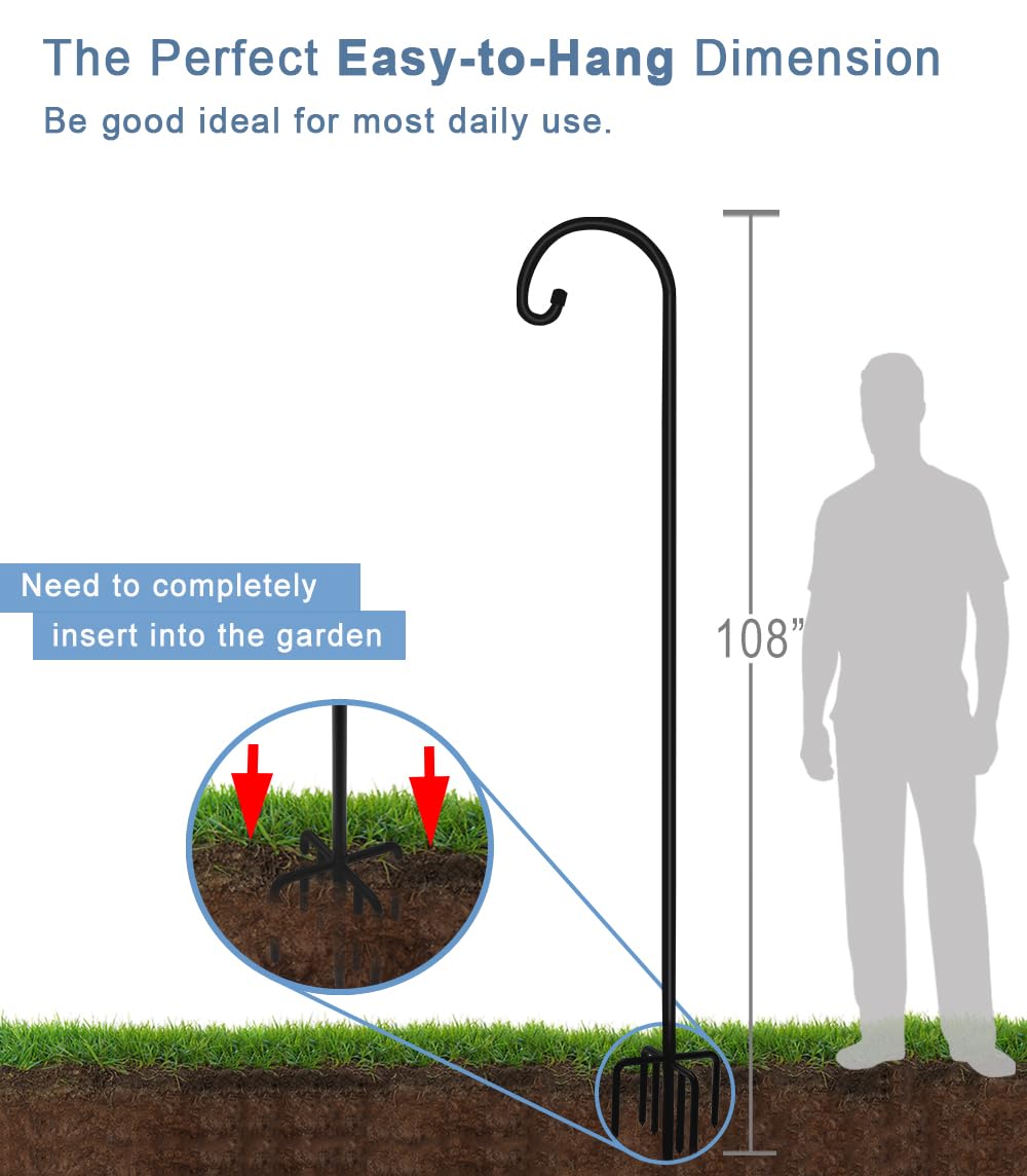 Artigarden 108 inch shepherd hook supporting bird feeder