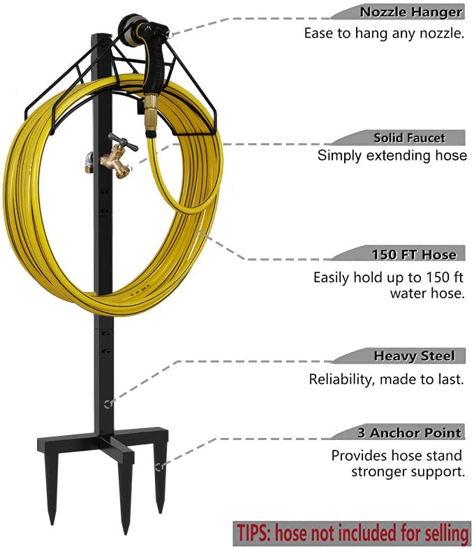 Artigarden Hose Holder Front View with 150 ft Capacity