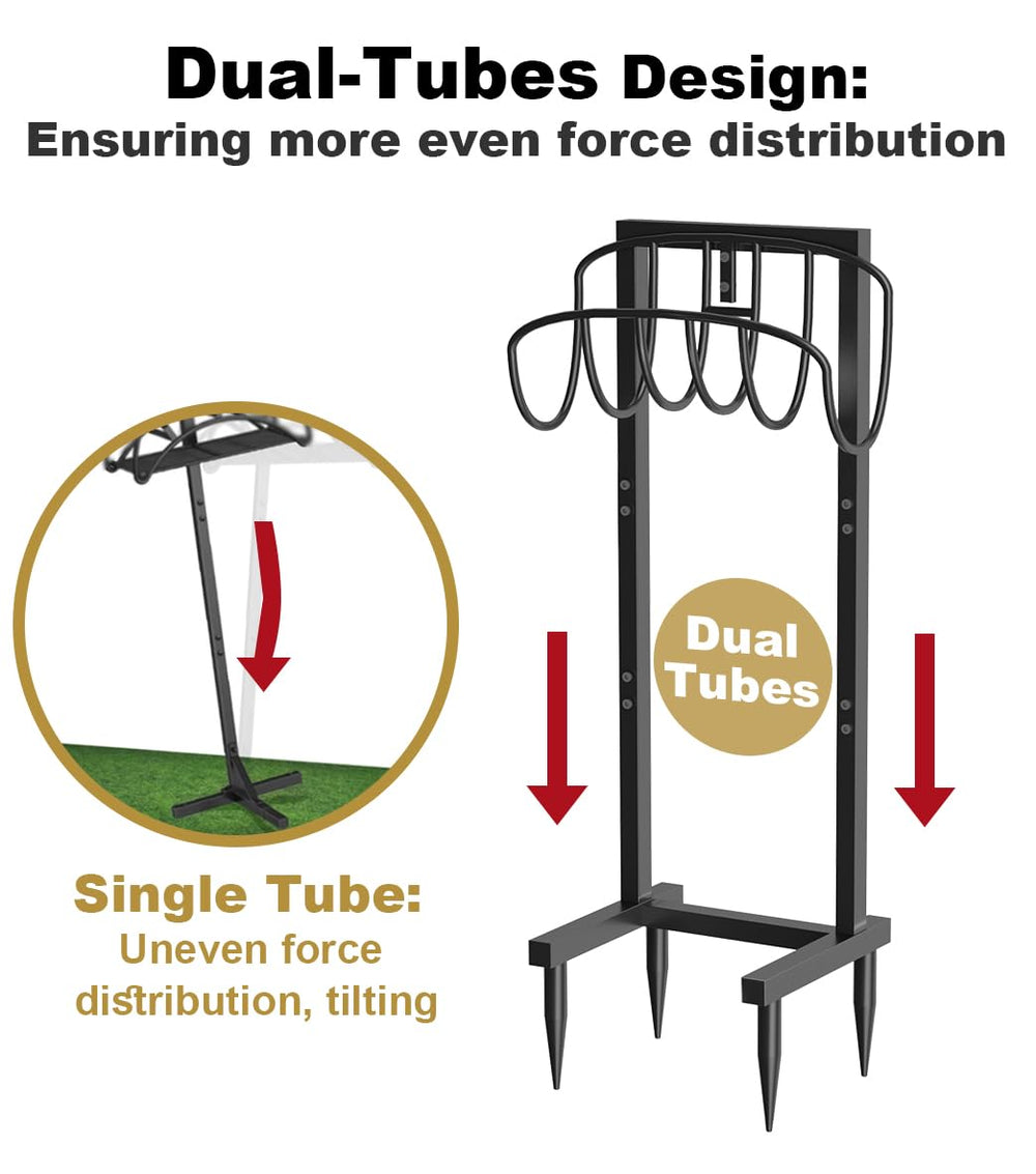 Artigarden hose holder showing stable dual tubes