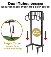 Artigarden hose holder showing stable dual tubes