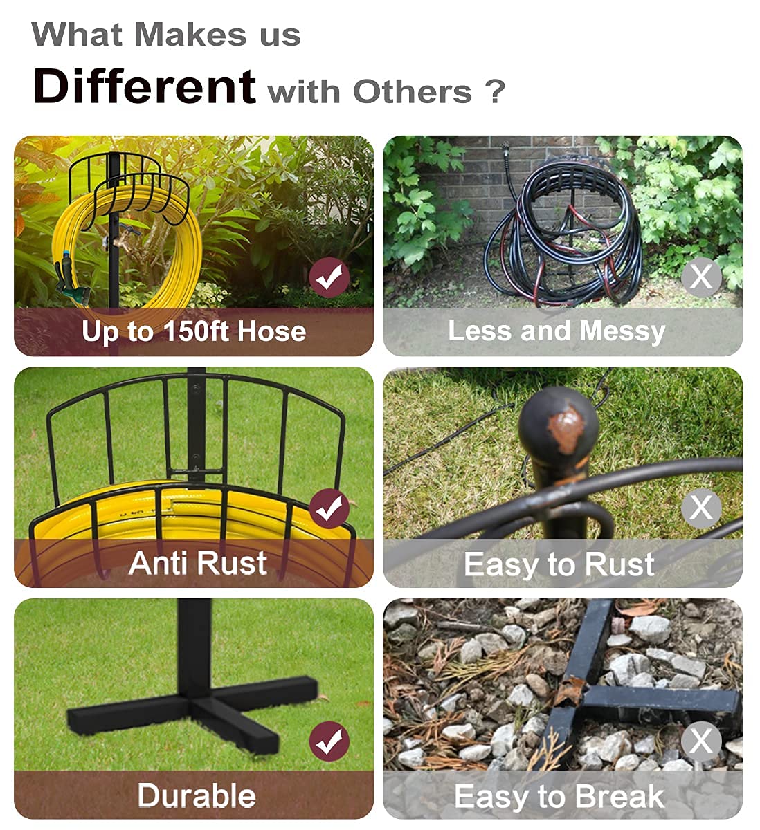 Artigarden hose holder with hose bib and connector