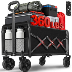 ARTIST'S DREAM Collapsible Wagon Cart front view, Light Black