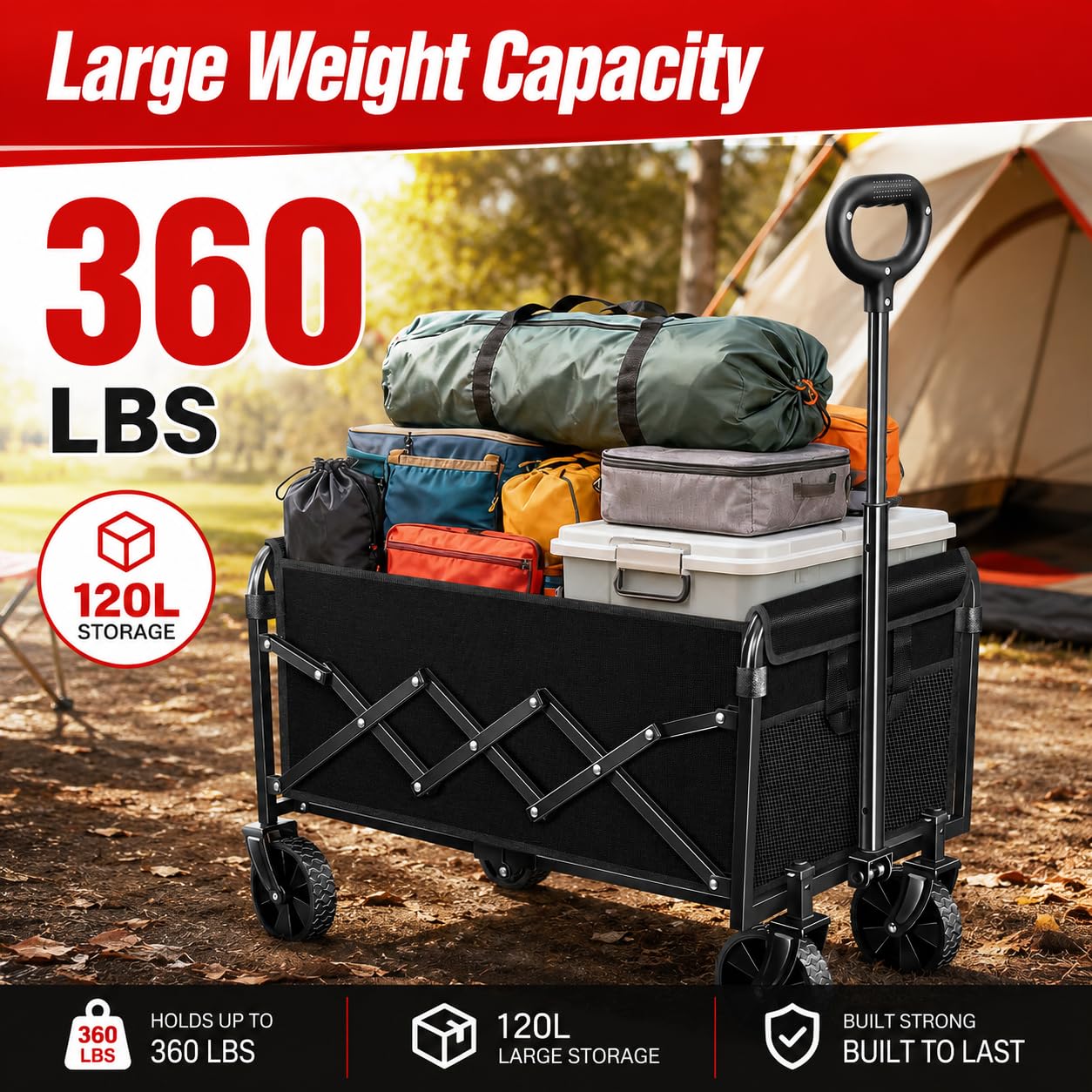 ARTIST'S DREAM Collapsible Wagon Cart in outdoor setting