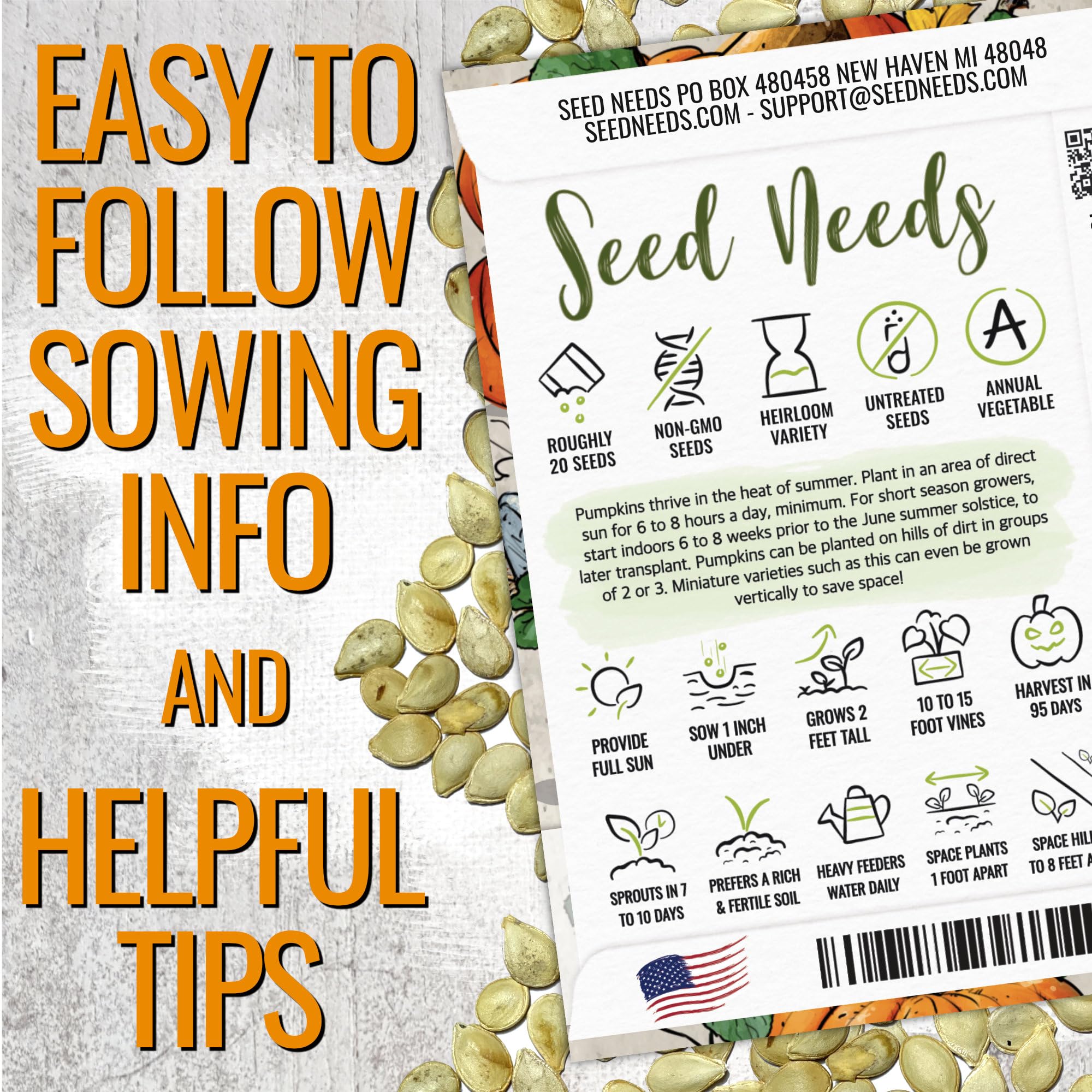 Artistic illustration on Seed Needs seed packet