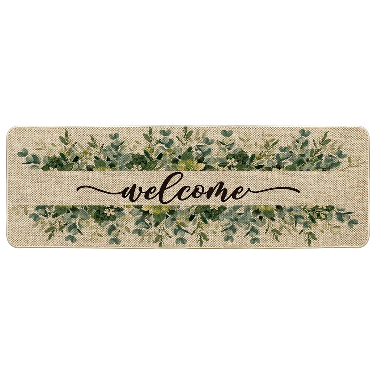 Artoid Mode Eucalyptus Floral Leaves Doormat front view