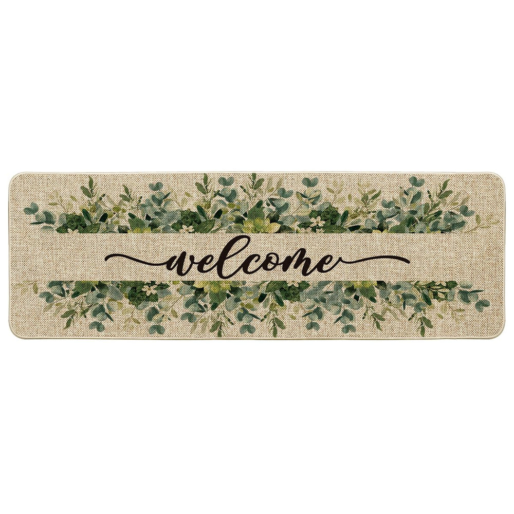 Artoid Mode Eucalyptus Floral Leaves Doormat front view