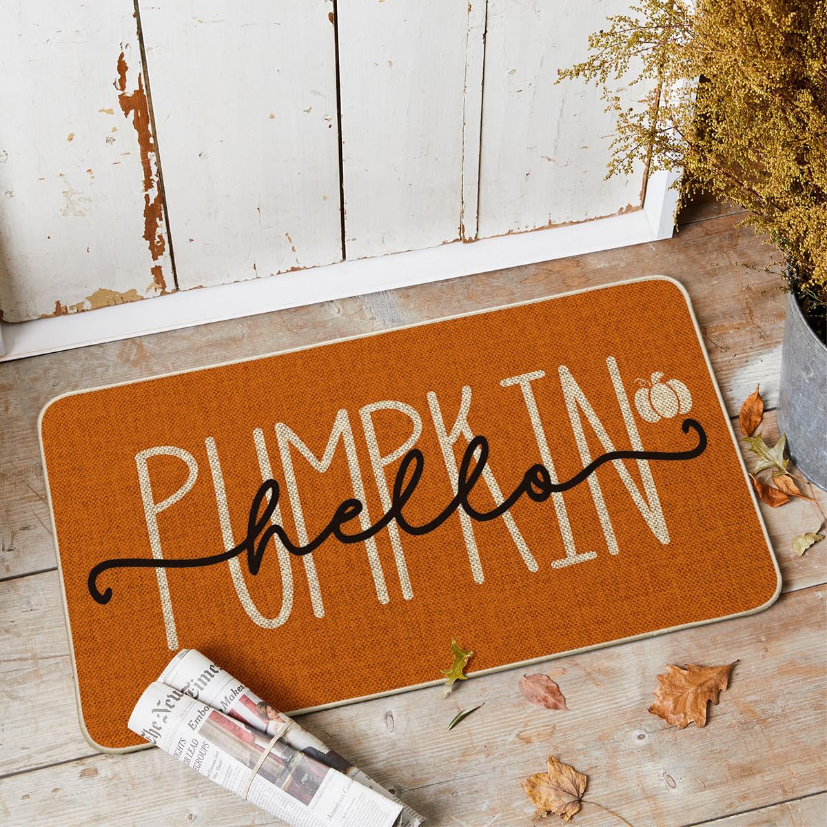 Artoid Mode Hello Pumpkin Doormat side view showing thickness