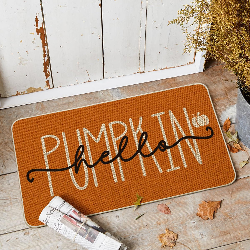 Artoid Mode Hello Pumpkin Doormat side view showing thickness
