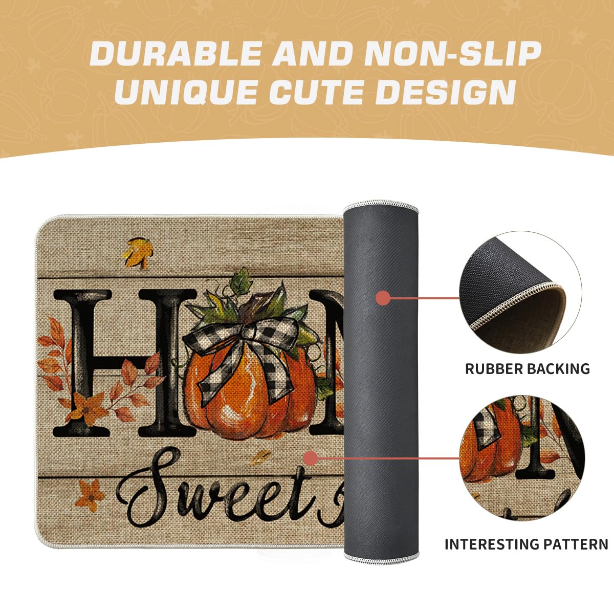 Artoid Mode Pumpkin Doormat clean and ready for use