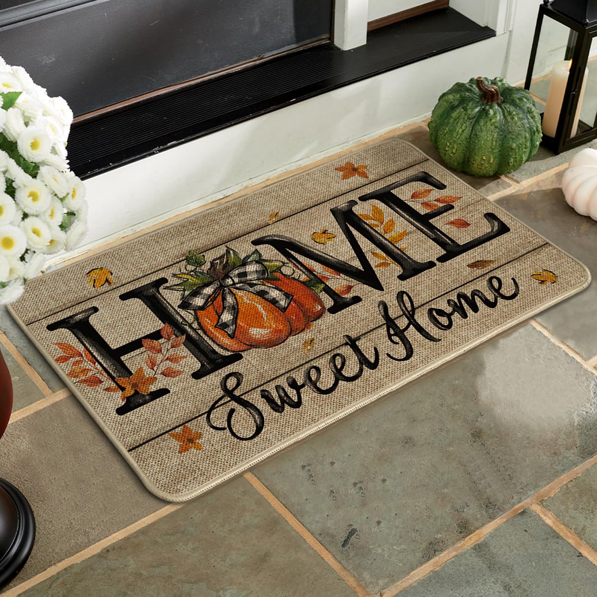 Artoid Mode Pumpkin Doormat displayed at an entryway