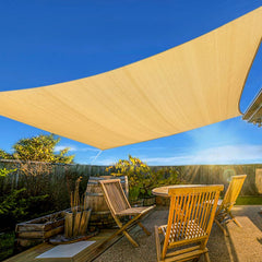 Artpuch 12' x 12' Sun Shade Sail in sand colour, front view