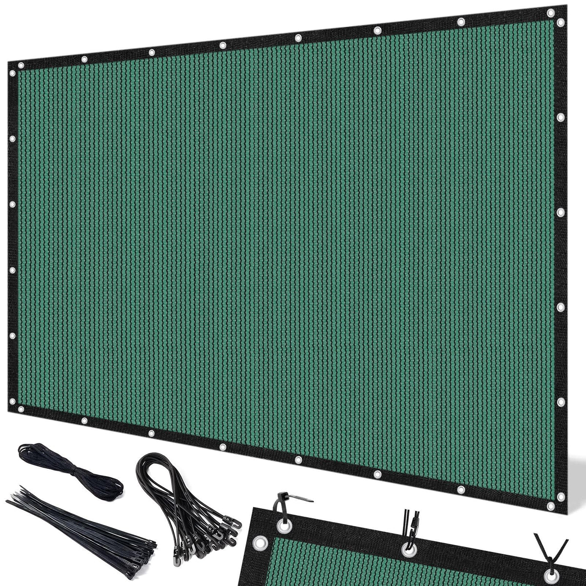 Artpuch 90% Sun Shade Cloth 8 x 8 FT green front view