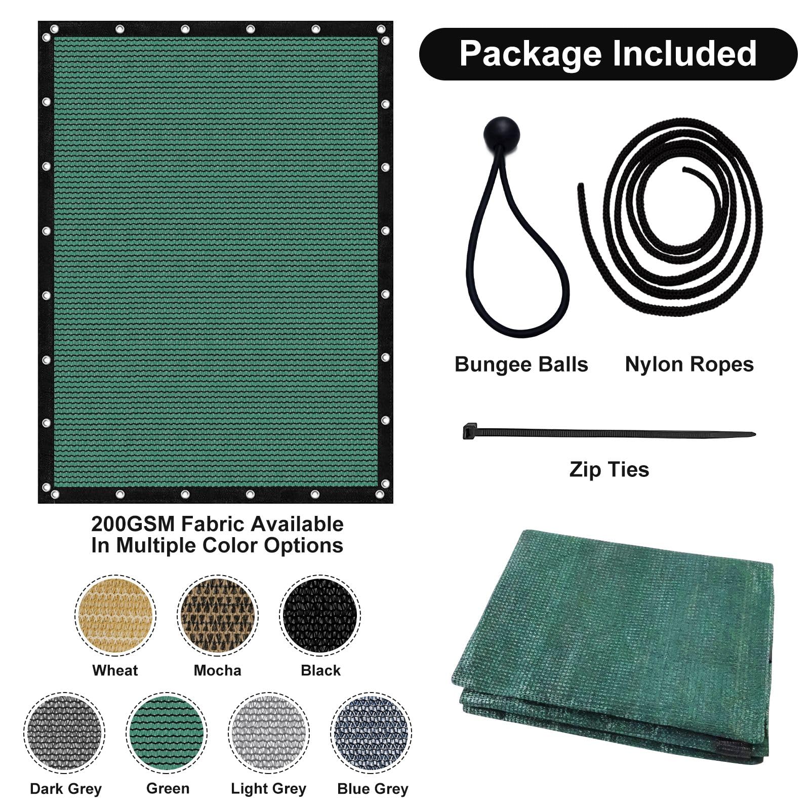 Artpuch shade cloth protecting garden area