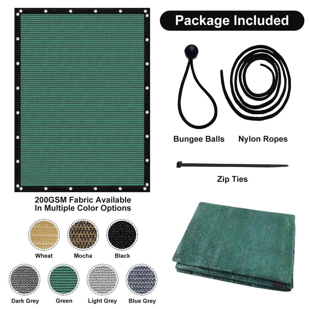 Artpuch shade cloth protecting garden area