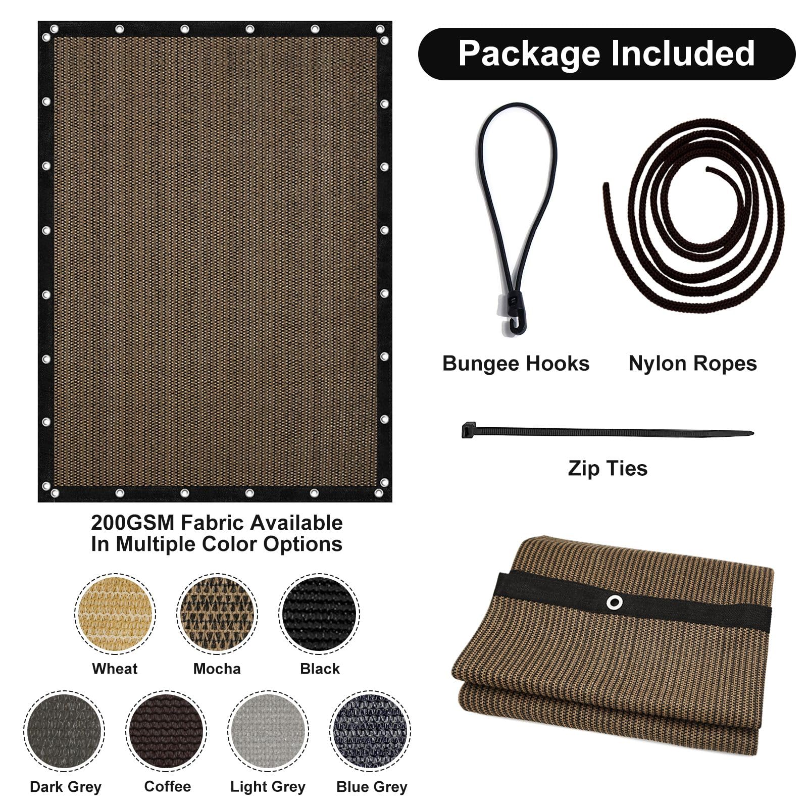 Artpuch Sun Shade Cloth featuring its mocha colour