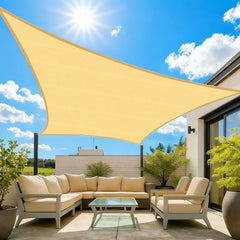 Artpuch Sun Shade Sail 10'X16' Sand front view