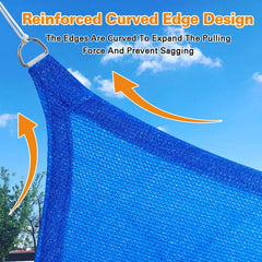 Artpuch Sun Shade Sail 14' blue triangle installation example