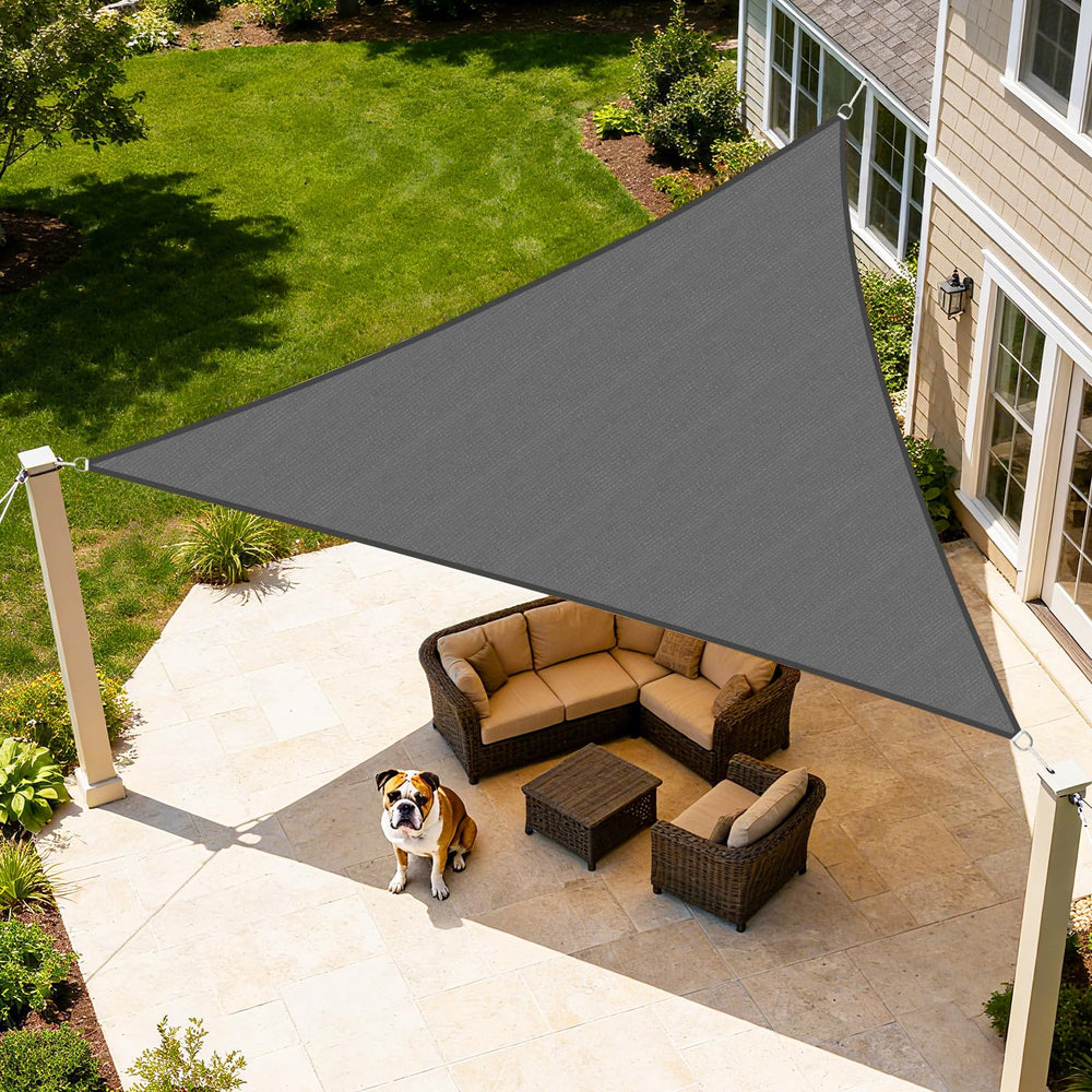 Artpuch Sun Shade Sail 16'X16'X16' dark grey front view
