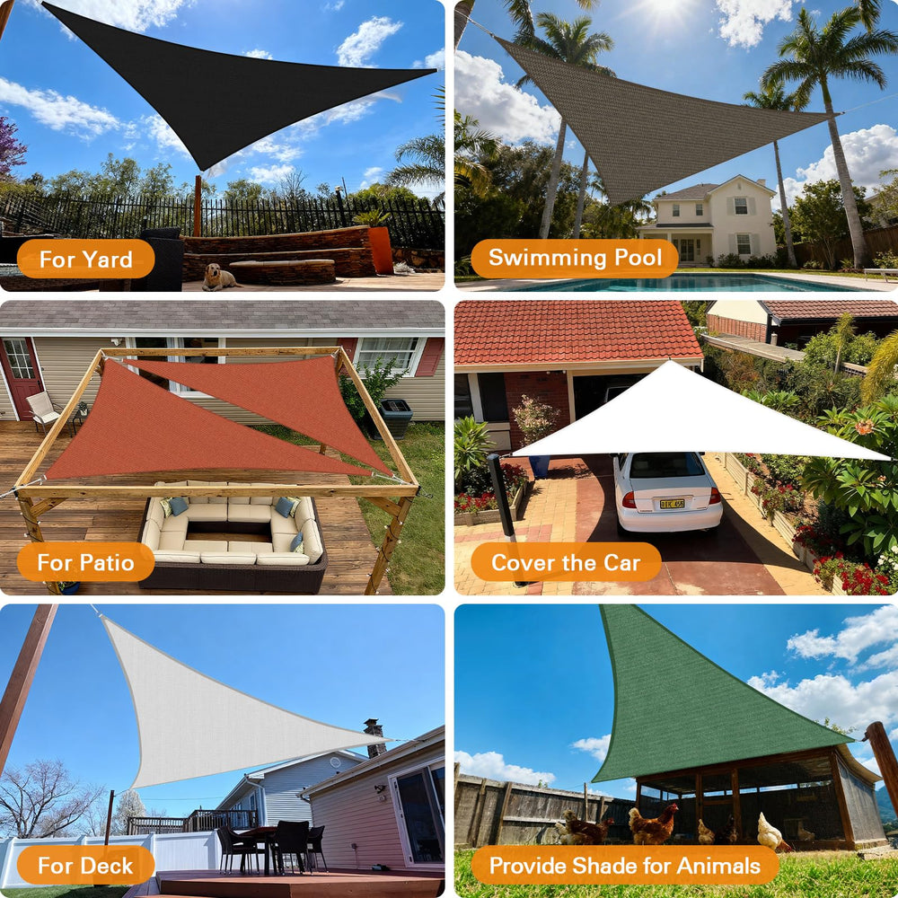 Artpuch Sun Shade Sail 24'X24'X33.9' sand triangle on patio