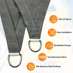 Artpuch Sun Shade Sail light grey triangle close-up of fabric