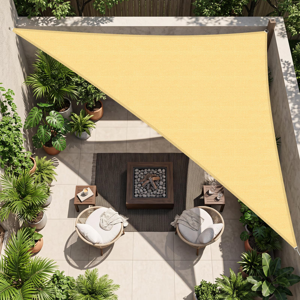 Artpuch Sun Shade Sail sand triangle front view