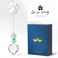 ARUN Pet Memorial Suncatcher in green crystal front view